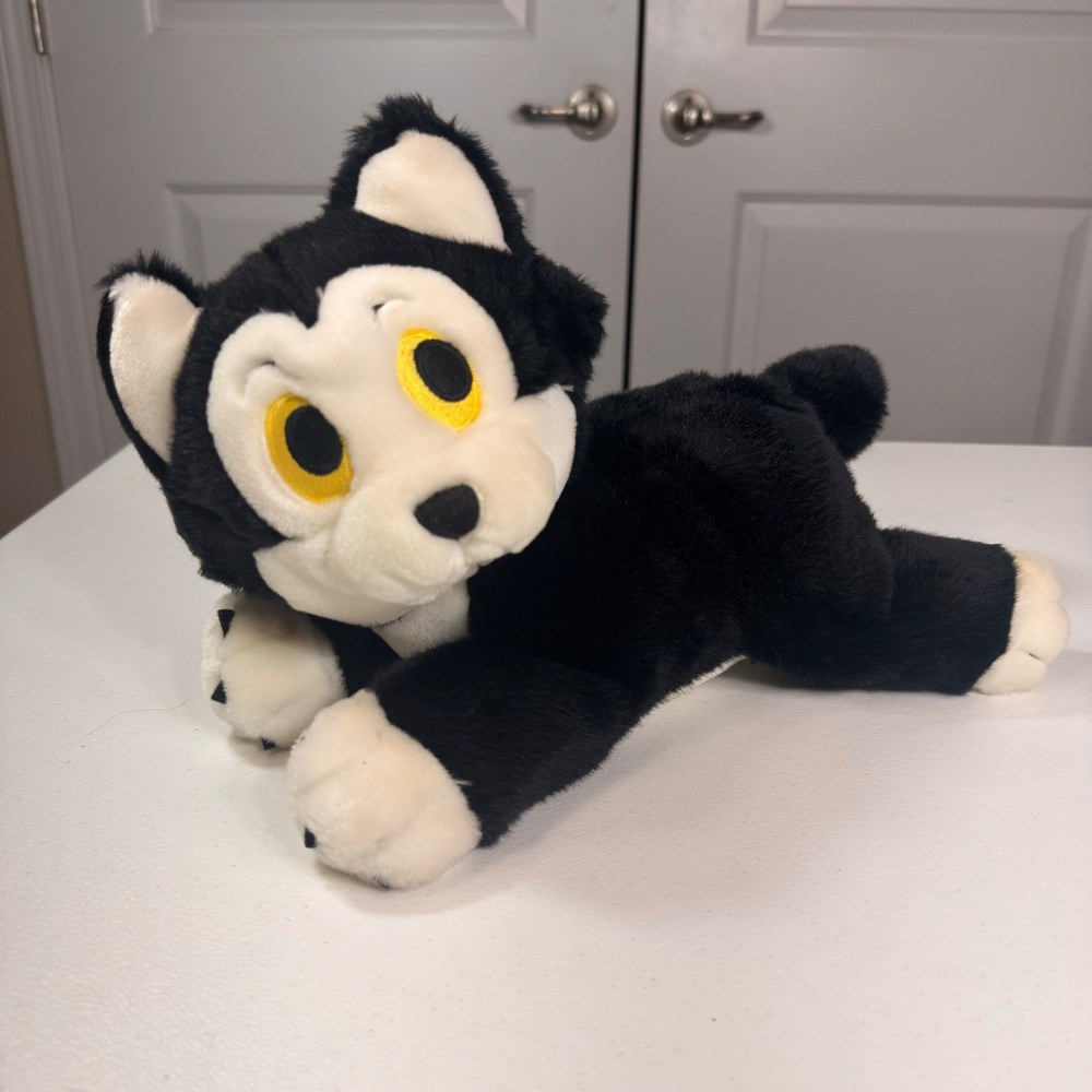 Disney Pinocchio Figaro Cat Plush Disneyland Resort Vintage Tuxedo 12 Inch